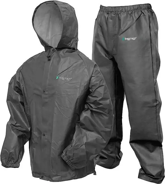 FROGG TOGGS MEDIUM/LARGE Pro Lite Breathable Waterproof Rain Suit Carbon Black