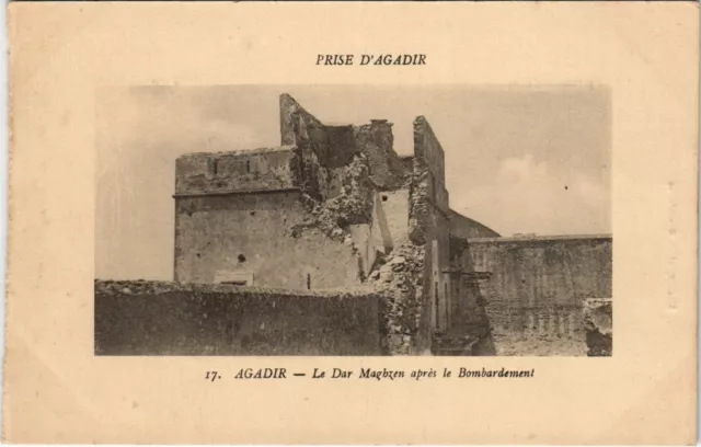 CPA AK Militaire AGADIR Le Dar maghzen apres le bombardement MAROC (24144)