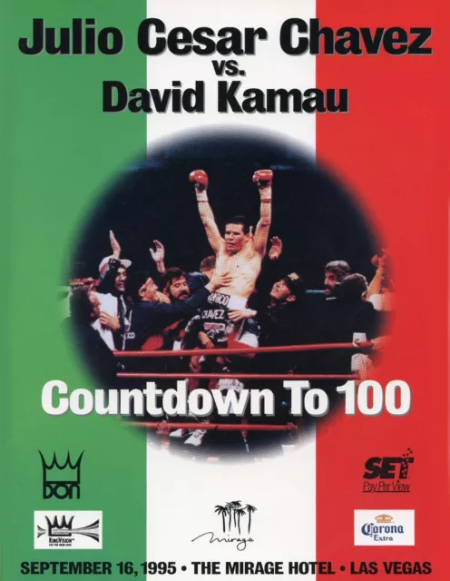 Vintage JULIO CESAR CHAVEZ VS. DAVID KAMAU Official BOXING FIGHT Program