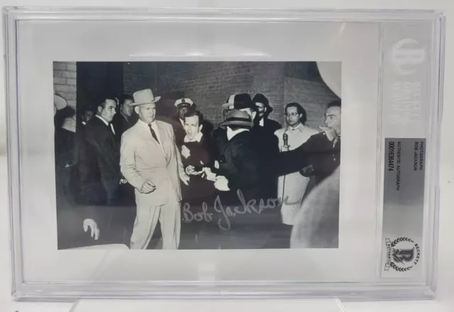 Robert Jackson signed 4x6 photo JFK Photographer Lee Harvey Oswald Jack Ruby BAS