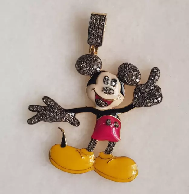 Joyería pendiente del diamante de Mickey Mouse del esmalte de la tierra de...