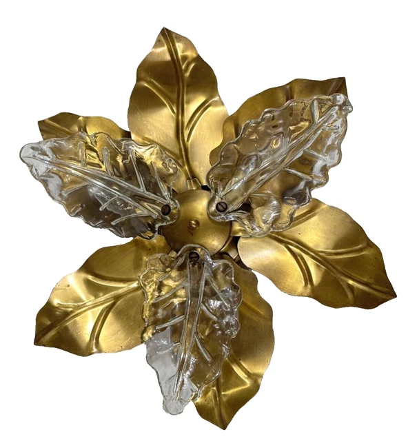 Signature Lustre à 9 Lumières Feuille d'Or, Verre