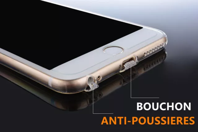 COQUE HOUSSE SILICONE PROTECTION pour iPhone 8/7/Plus/6/6S/PLUS X avec BOUCHON