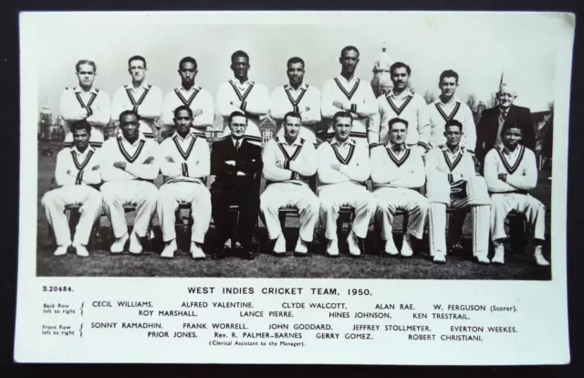 West Indies To England 1950 – Original Vintage Cricket Team Postcard