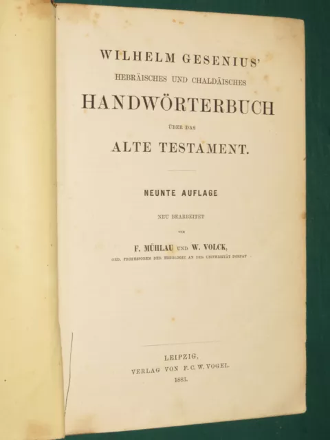 Wilhem GESENIUS hébräisches und Chaldäisches Handwörterbuch über Alte TESTAMENT