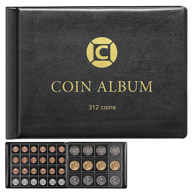 312 Pockets Coin Collection Album Money Storage Case Holder Coin Collecting Book
