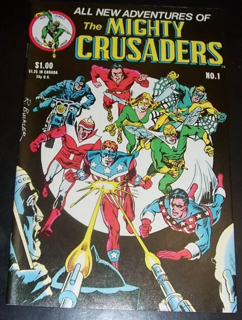 #1s 8.5 VF+ MIGHTY CRUSADERS Fly, Jaguar, Shield, Comet, Black Hood Buckler  NEW