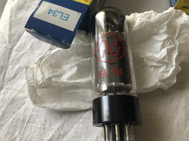 EL34 / 6CA7 xf2 Mullard B code Matched pair Vacuum Tube, lampe, Röhre, Valve NOS