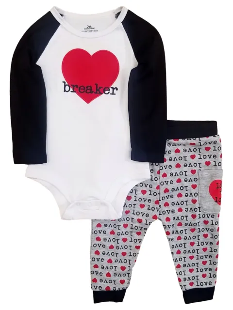 Celebrate infant Boys Heart Breaker Valentine Outfit Bodysuit & Pants