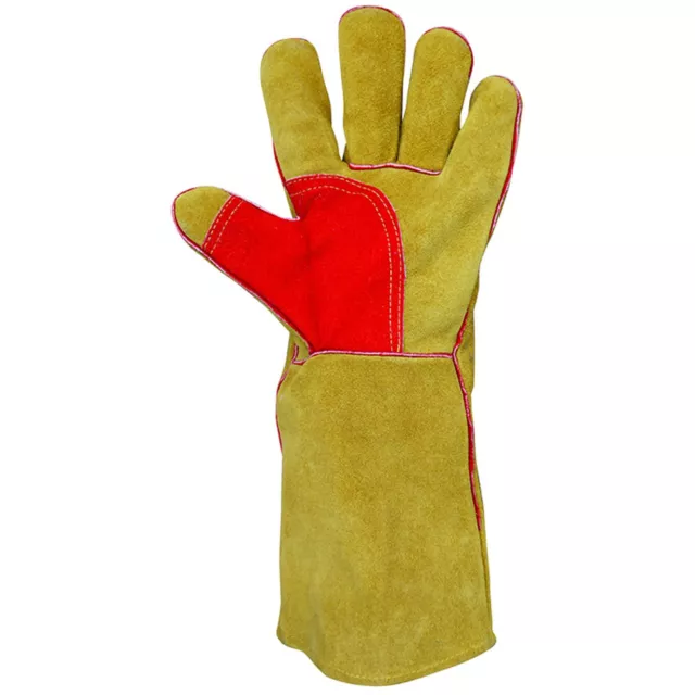 Leather Premium Gold Welders Gauntlet - B-W-PGWG16