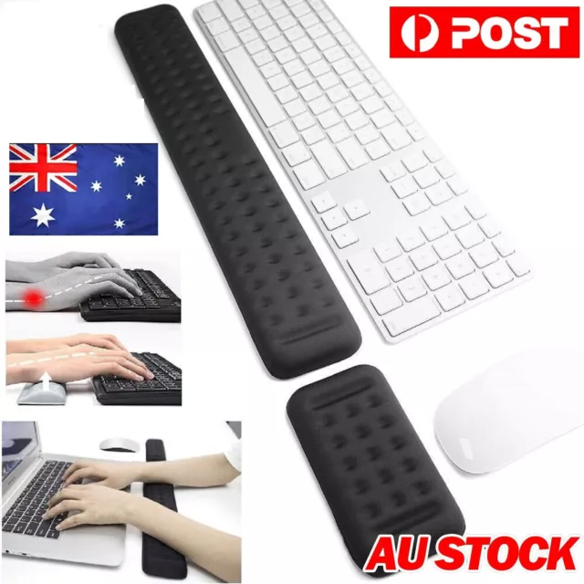 Keyboard and Mouse Wrist Rest Pad Set Memory Foam Ergonomic Hand Palm Support AU