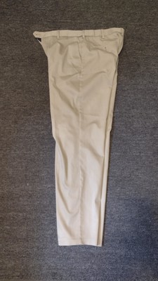 Croft Barrow No Iron Stretch Khaki Pleated Classic Fit Pants Men's Size 34X34