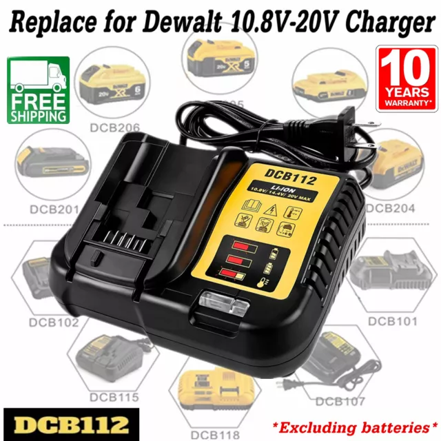 For Dewalt DCB112 12V-20V MAX Lithium Ion Battery Charger,For Drill,Saw 20 volt