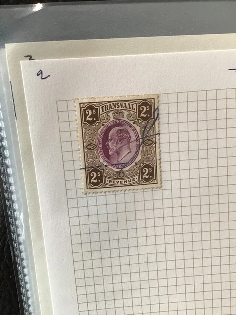 Transvaal stamps used on 8 album pages