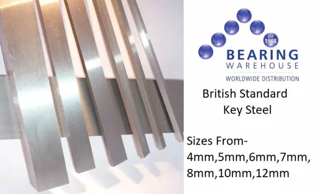 British Standard Metric Key Steel Square Bar Keyway 4mm,5mm.6mm,7mm,8mm,10mm,12m