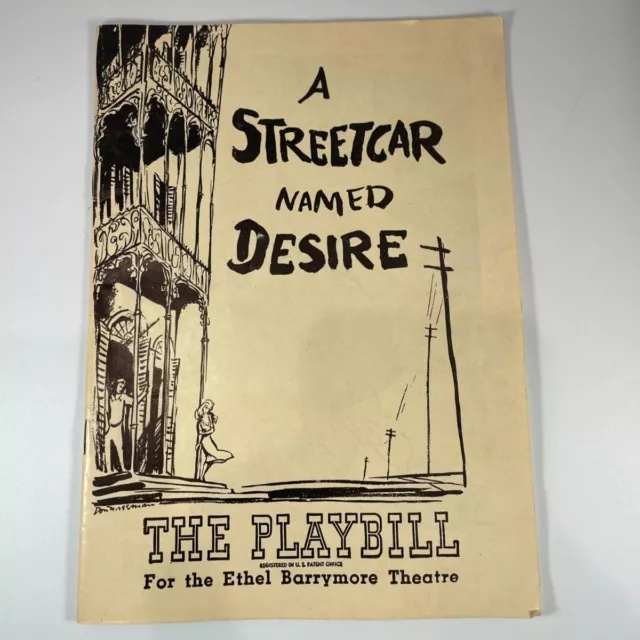 1949 Playbill Ethel Barrymore Theatre A Streetcar Named Desire by Tennessee W.
