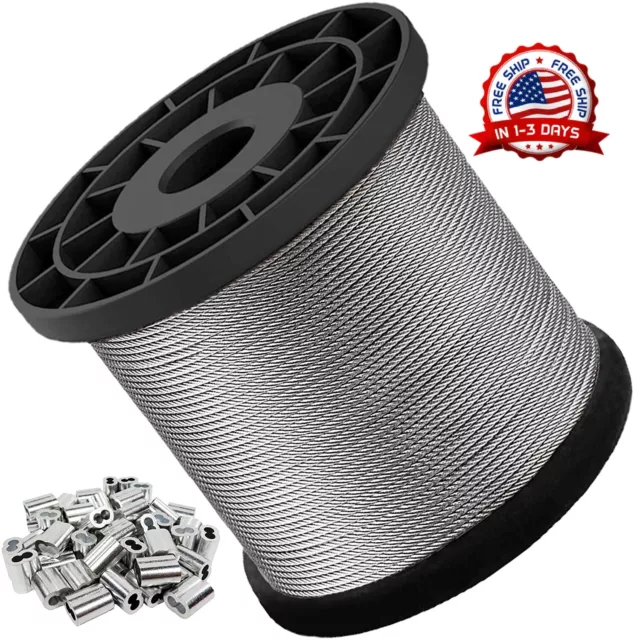 1/16 Cable De Alambre, Cable De Acero Inoxidable 304, Cable De Avion De 328 Ft