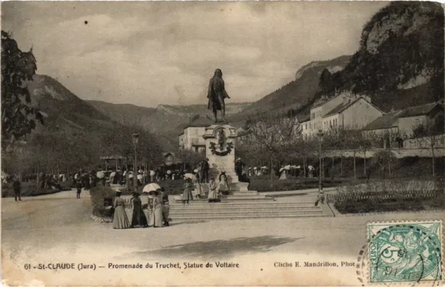 CPA Saint Claude- Promenade du Truchet, Statue de Voltaire FRANCE (1043687)