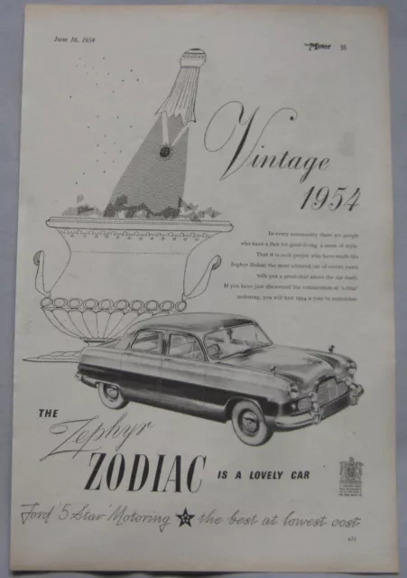 1954 Ford Zodiac Original advert No.1