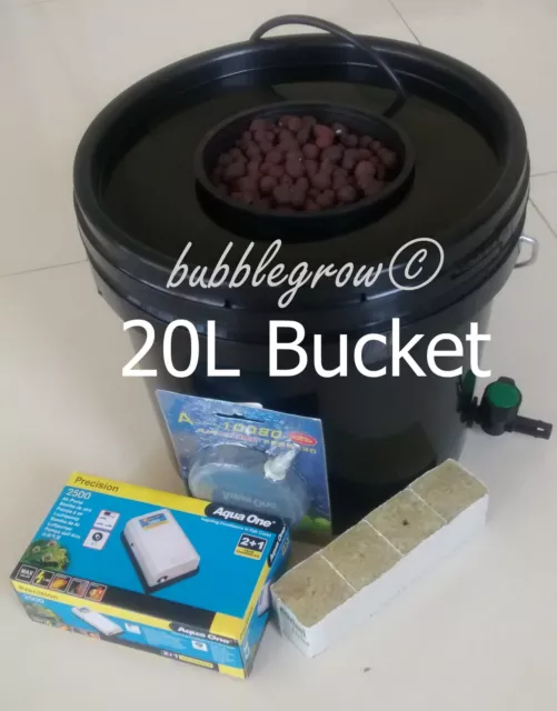 Bubble Grow Single 1X SHOT Hydroponic DWC Plant 20L Growing Kit System