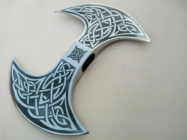 Double bit axe Head Hand forged High carbon steel handmade Viking Axe Gift