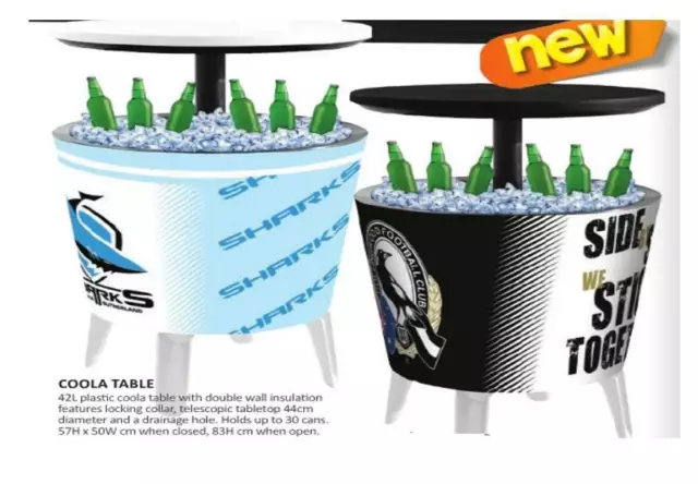 AFL Cooler Bar Table Carlton Collingwood Freemantle Geelong GWS Hawthorn Swans