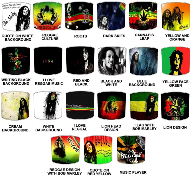 Bob Marley Reggae Lampshades To Match Bedding Duvets Curtains Cushion Covers