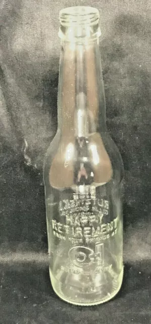 Vintage Clear Glass OWENS-BROCKWAY Bill Rutzinski Beer Bottle Empty