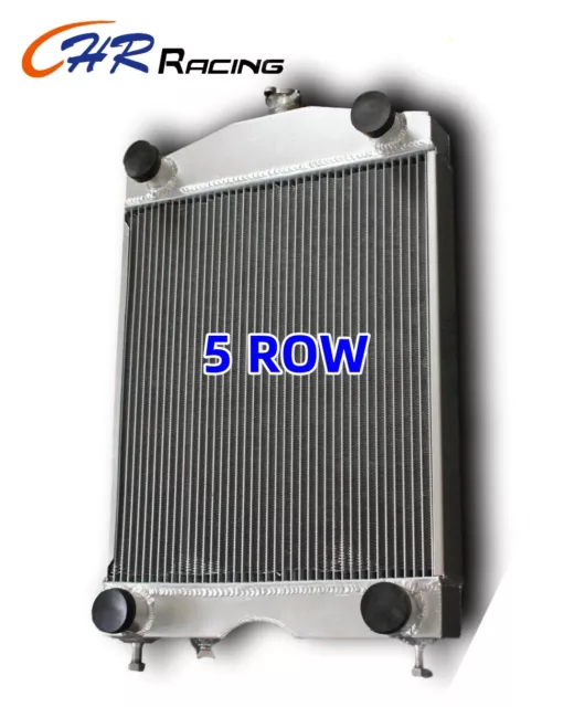 5 ROW Aluminum Radiator for Ford 2N/8N/9N Tractor W/Flathead V8 700HP 1928-1952