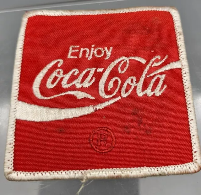 Coca-Cola Coke Enjoy Embroidered Patch Soda Uniform 2 1/2" x 2 1/2" Square
