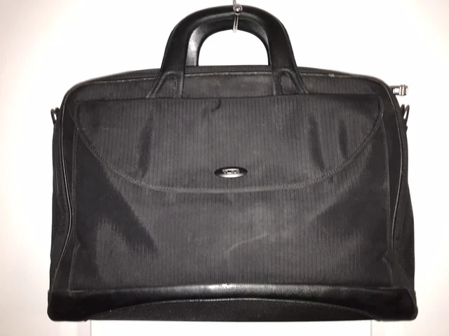 Tumi Alpha Black Ballistic Nylon & Leather Laptop Bag / Briefcase