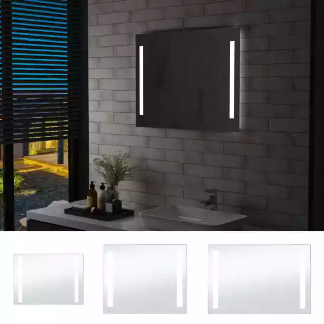 Espejo de Pared de Baño con LED Accesorio de Maquillaje para Hogar vidaXL