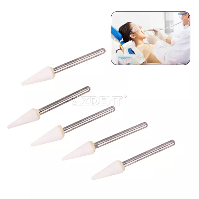 Dental White Stones Flame Cone Shape FG Burs Arkansas Stone Polishing FL2 / CN1 3