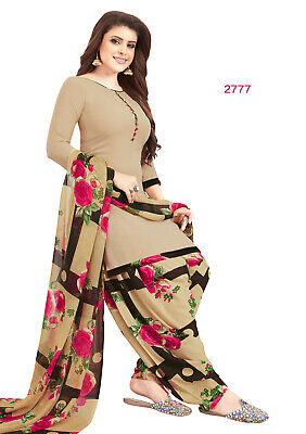 Unstitched Synthetic Dress Material Salwar Kameez Punjabi Suit Indian Pakistan