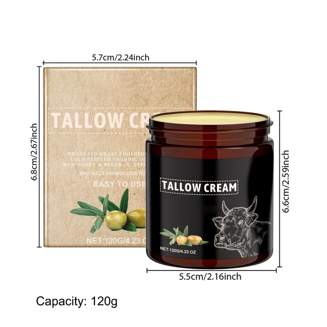 Rindertalg Creme 120g - Natürliche Hautpflege, Feuchtigkeitsspendend, Für Alle Hauttypen