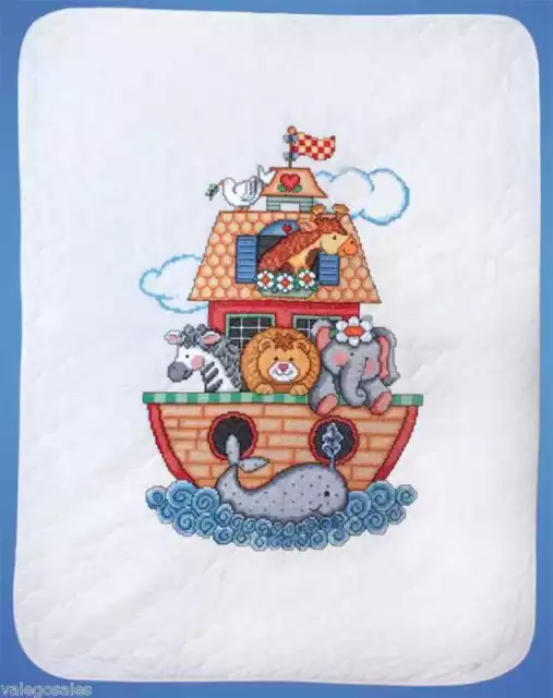 Noah's Ark Kinderbett Baby Quilt gestempelt Kreuzstich Kit