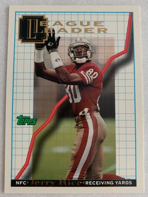 NFL JERRY RICE San Francisco 49ers 1994 Topps League Leader Trading Card #116