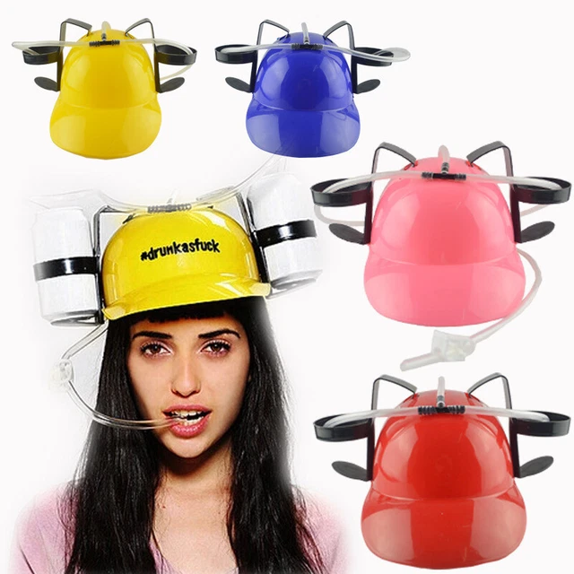 NOVELTY DRINKING HELMET Hat Beer Game Drink Can Holder Soda Hen Party