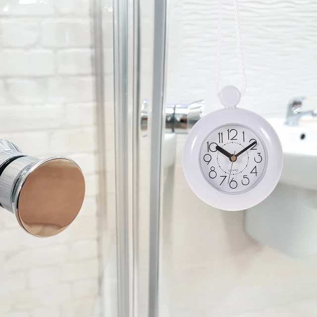 Horloge Murale Étanchéité Douche – Horloge Salle De Bain & Cuisine, Ventouse Puissante, Design Étanché à Éclaboussures (Bleu)