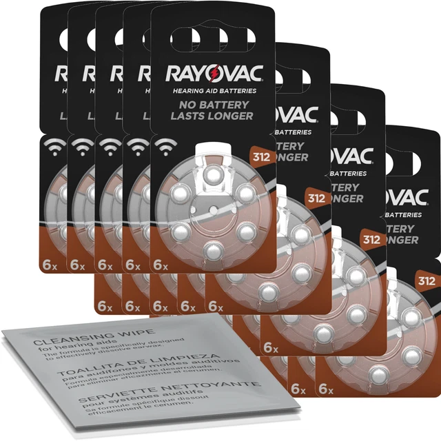 120xRayovac Acoustic Special batteria per apparecchi acustici marrone 312...