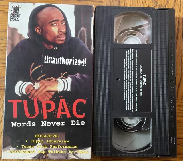 Tupac, Words Never Die (VHS, 1997) Rare, Unreleased Footage, Rap Music