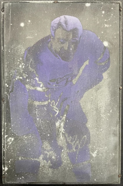 1940s Glen Harmon JD McCarthy Postcard Printing Block NHL Hockey Canadiens Rare