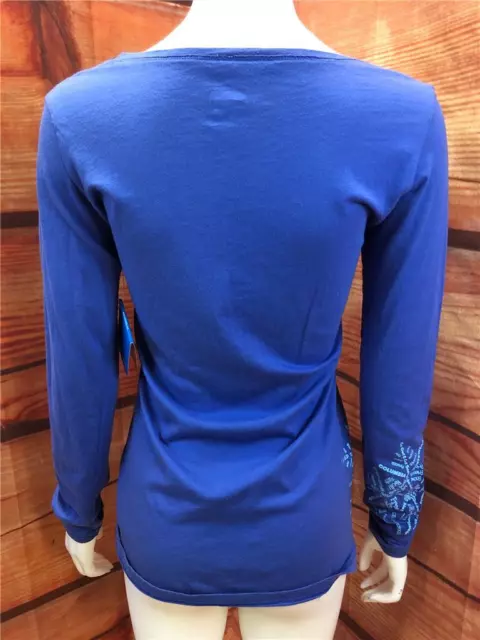 NWT Columbia Blue Free Flake Long Sleeve Top Size Small 2