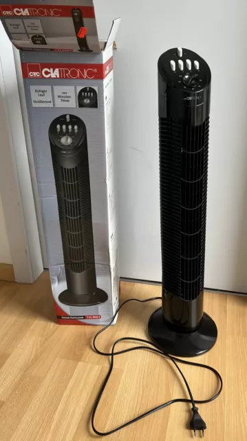 Ventilateur Tour Clatronic - 50W - Hauteur de 76 cm - Oscillant à 75° - Noir