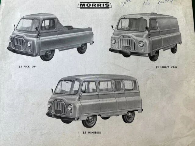 The Morris Export Car Range Sales Brochure Frameable Publication Not In English