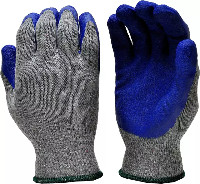 WOLF Work Gloves High-Viz Green Ultra-Thin PU Palm Coated Multi-Purpose 12  Pairs