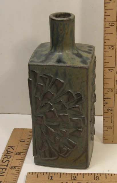 Vintage Otagiri Omc Japan Mcm Brutalist Ceramic Bottle Vase 6.5" Alkaline Glaze