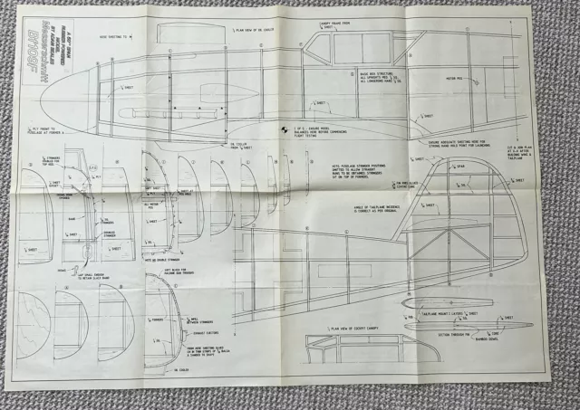 Messerschmitt Bf109F doppelseitiger Modellplan von Adam Beales (31)