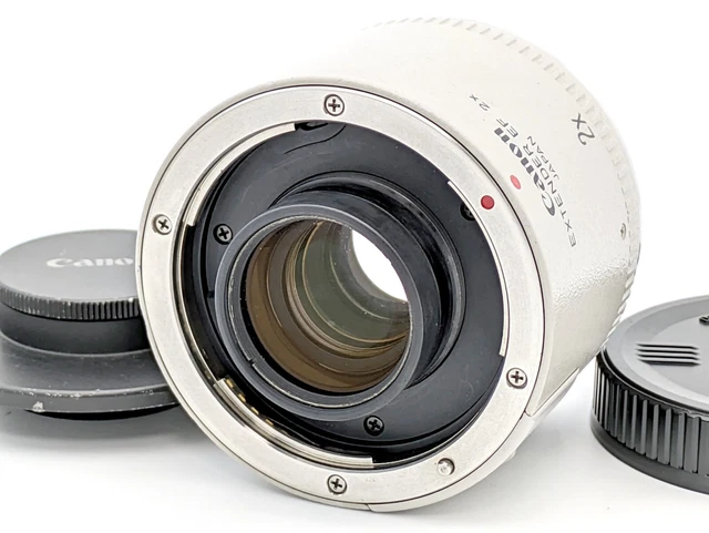 Canon Extender EF 2x Excellent+5 Teleconverter White EF Mount w/ Caps from Japan