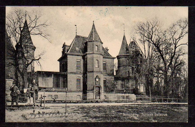 B315# Alte AK Feldpostkarte, Donchery, Schloss Bellevue, WK I, vom 14.03.1916